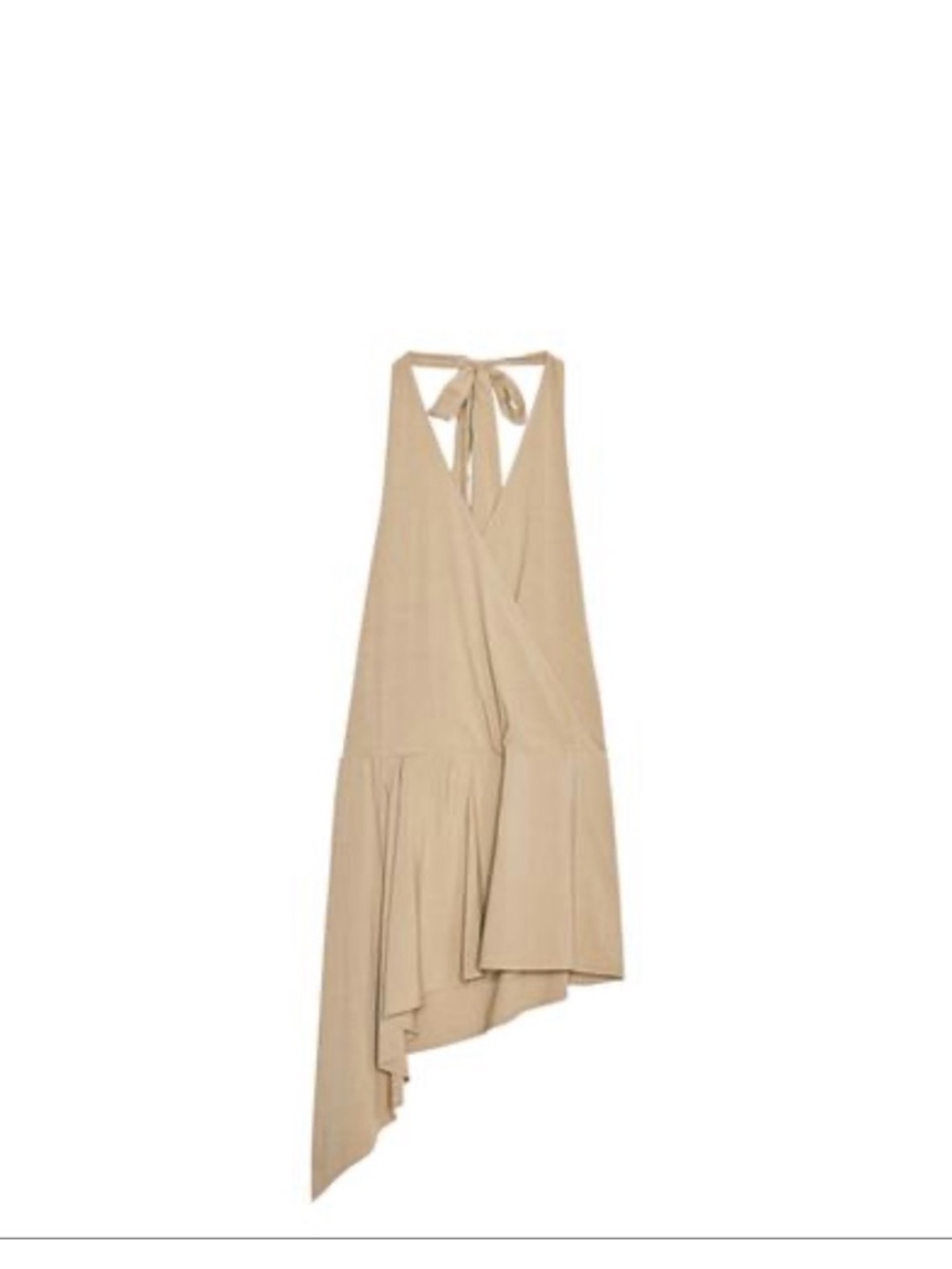 Zara Asymmetrical Halter Dress in Beige